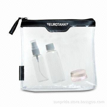 Promotional Transparent PVC Cosmetic Bag, Customzied Sizes and Logos are Accepted